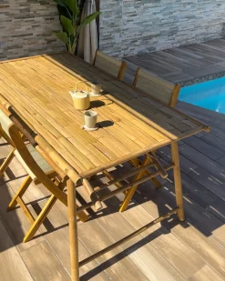 Havebord TINDARI 180 cm 90 cm Bambus Lysebrun