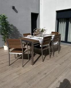Havebord VERNIO 180 cm 90 cm Metal Brun
