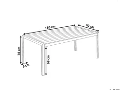 Havebord VERNIO 180 cm 90 cm Metal Brun