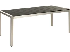 Havebord VERNIO 180 cm 90 cm Metal Sort/sølv