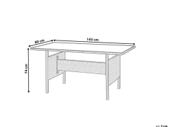 Havebord VITERBO 145 cm 80 cm Glas Lysegrå
