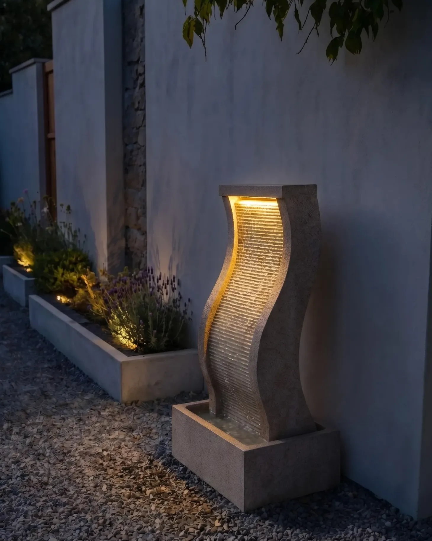Havefontæne LED FORMIGA Beige