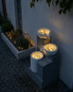 Havefontæne LED NAGAMI Grå