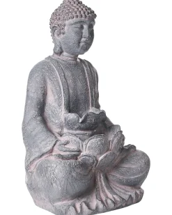 Havefontæne LED URLANTE Buddha Grå