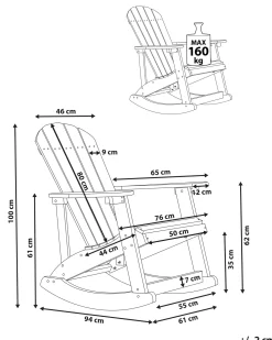 Havegyngestol ADIRONDACK Rød