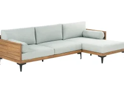 Have-hjørnesofa 4 personers CAVEZZO Venstrevendt Certificeret akacietræ Grå