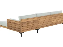 Have-hjørnesofa 4 personers CAVEZZO Venstrevendt Certificeret akacietræ Grå