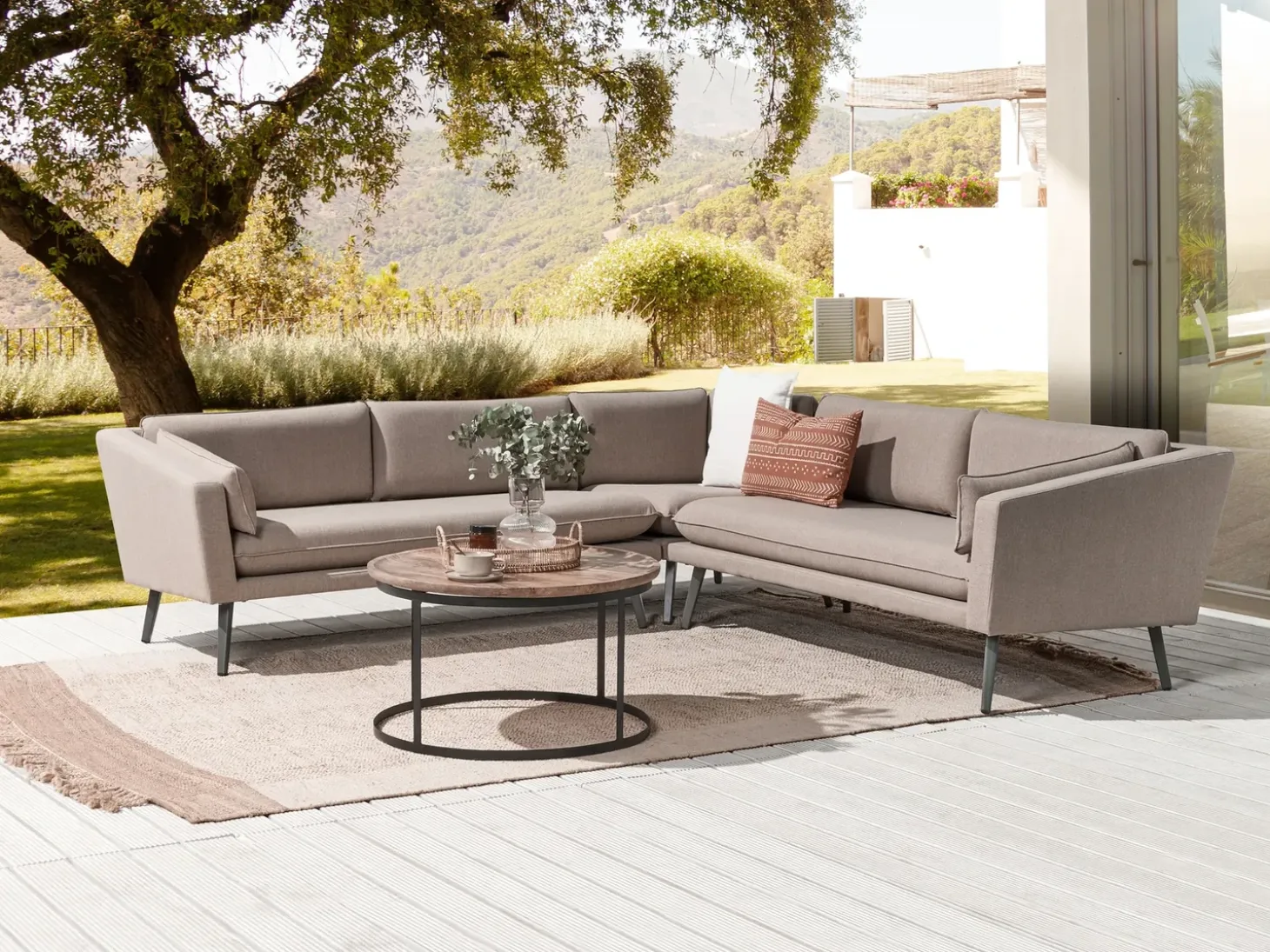 Have-hjørnesofa 5 personers LORETELLO Beige