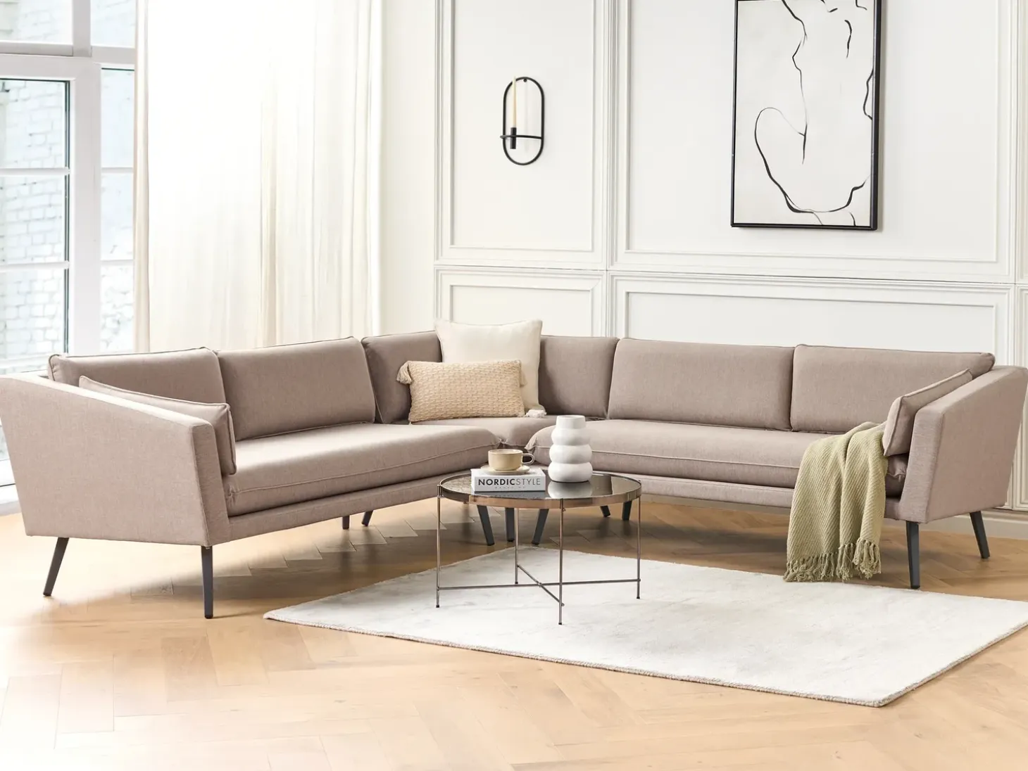 Have-hjørnesofa 5 personers LORETELLO Beige