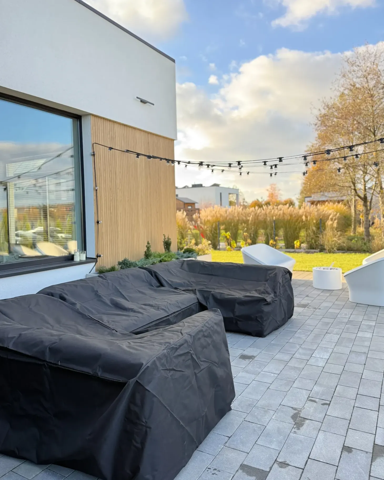 Havemøbelovertræk CHUVA 185 cm 105 cm 75 cm Sort