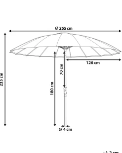 Haveparasol 255 cm BAIA Lysegrå