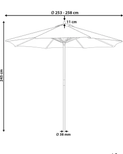 Haveparasol 260 cm FERENTILLO Beige/Hvid