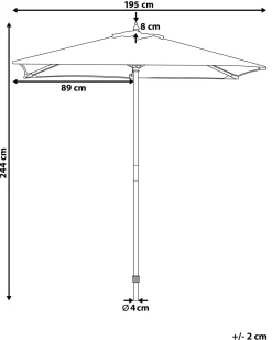 Haveparasol 195 cm FLAMENCO Mørkegrå