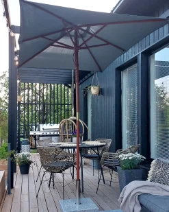 Haveparasol 195 cm FLAMENCO Mørkegrå