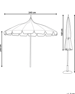 Haveparasol 245 cm MINOA Hvid/beige