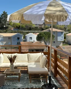 Haveparasol 245 cm MINOA Hvid/beige