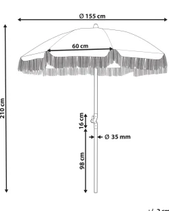 Haveparasol 155 cm MONDELLO Hvid/sort