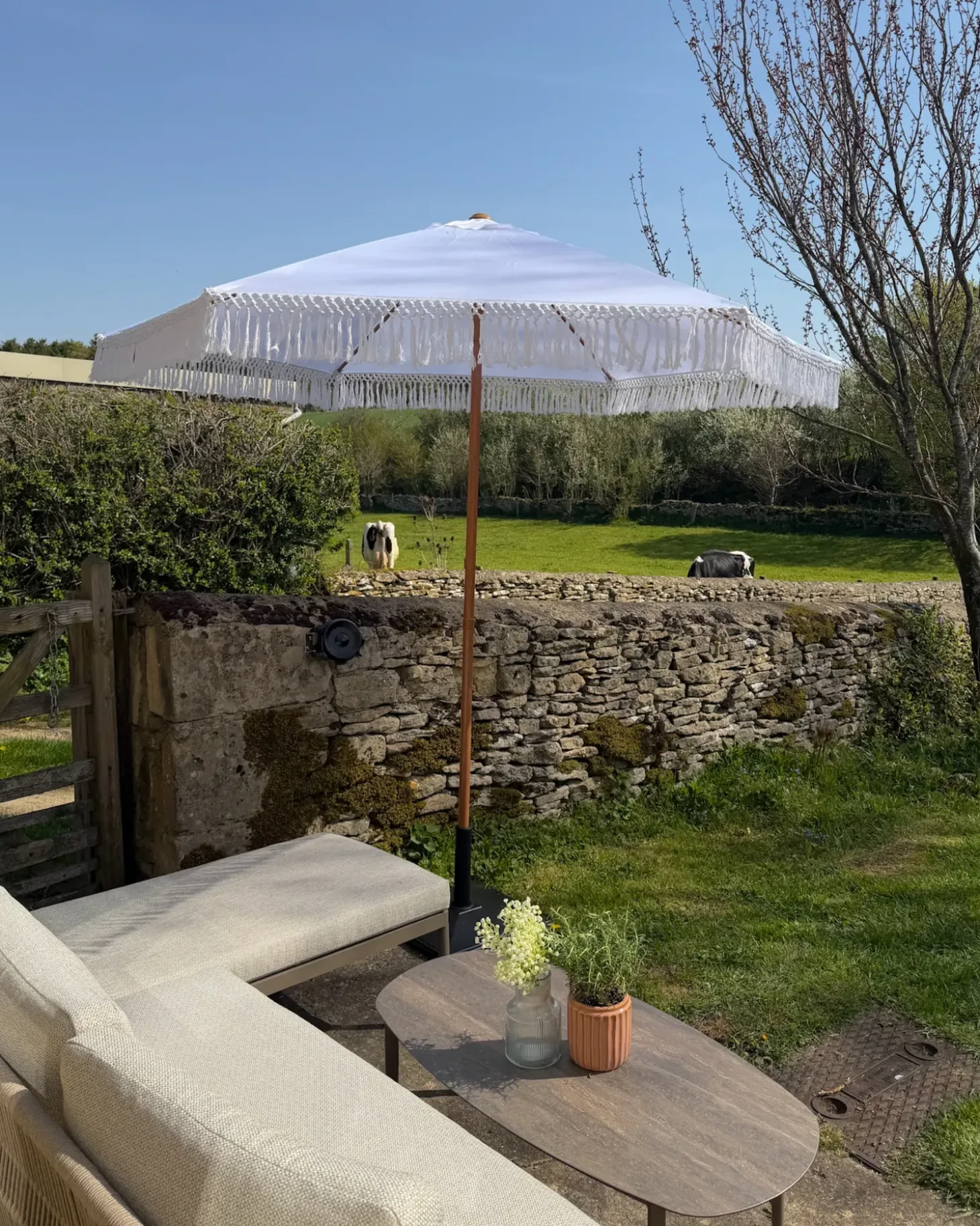 Haveparasol 258 cm MURASA Hvid