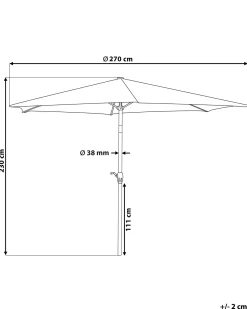 Haveparasol 270 cm VARESE Mørkegrå
