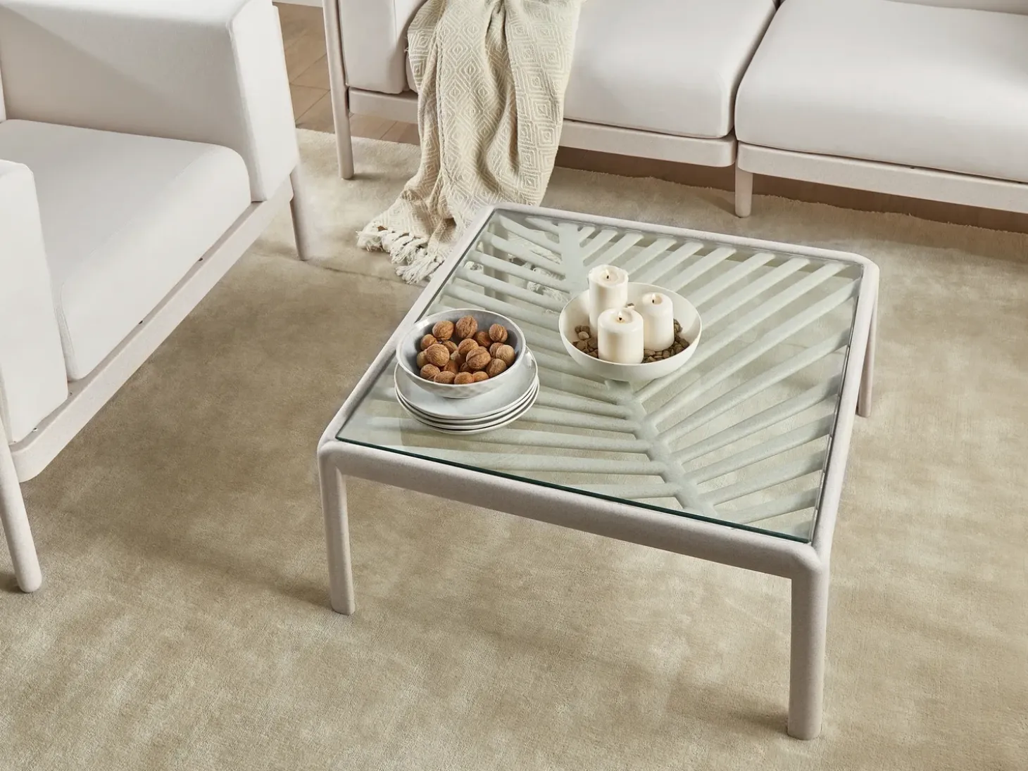 Havesofabord FERRETTI 69 cm 69 cm Lys Beige