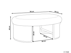 Havesofabord LIVADEIA 60 cm 96 cm Rattan Naturlig