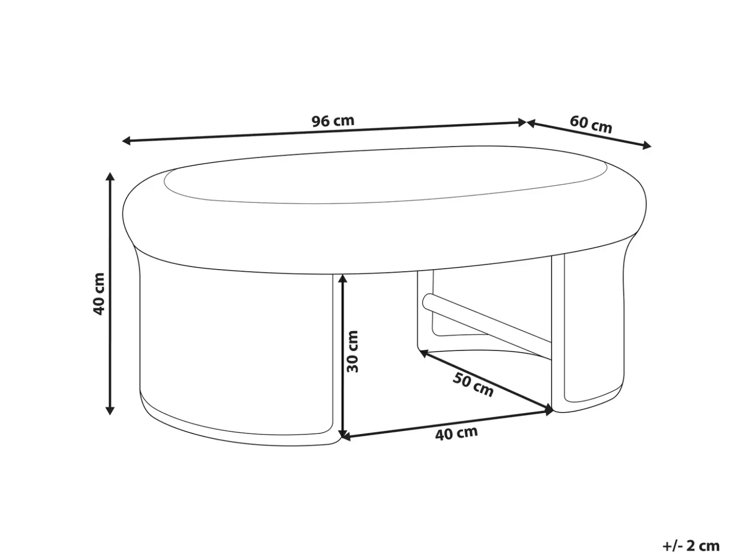 Havesofabord LIVADEIA 60 cm 96 cm Rattan Naturlig