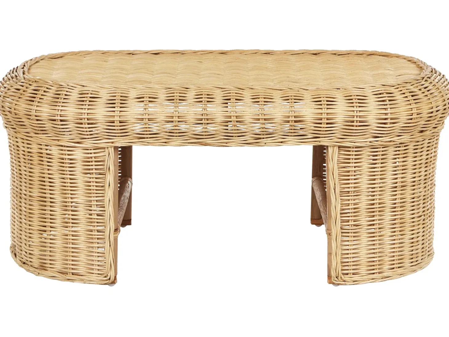 Havesofabord LIVADEIA 60 cm 96 cm Rattan Naturlig