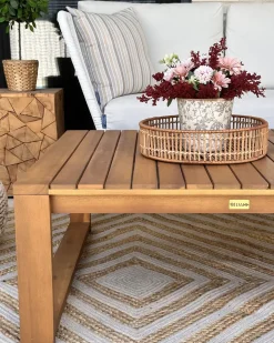 Havesofabord TIMOR 90 cm 75 cm Certificeret akacietræ Lysebrun
