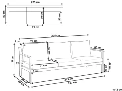Havesofa 3 personers KIATO Metal Lysegrå