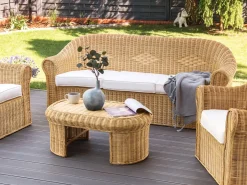 Havesofa 3 personers LIVADEIA Rattan Naturlig