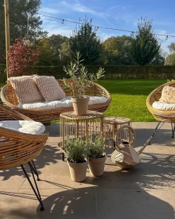 Havesofa 2 personers MARATEA Rattan Naturlig