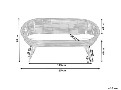 Havesofa 2 personers MARATEA Rattan Naturlig