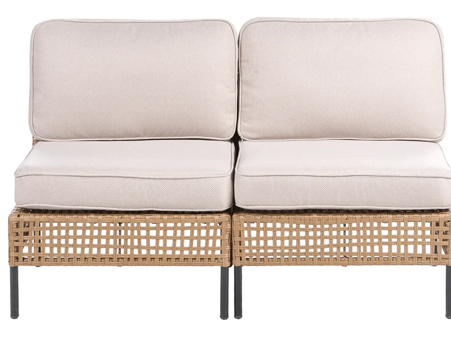 Havesofa 2 personers OMEGANA Uden armlæn PE-rattan Lys Beige