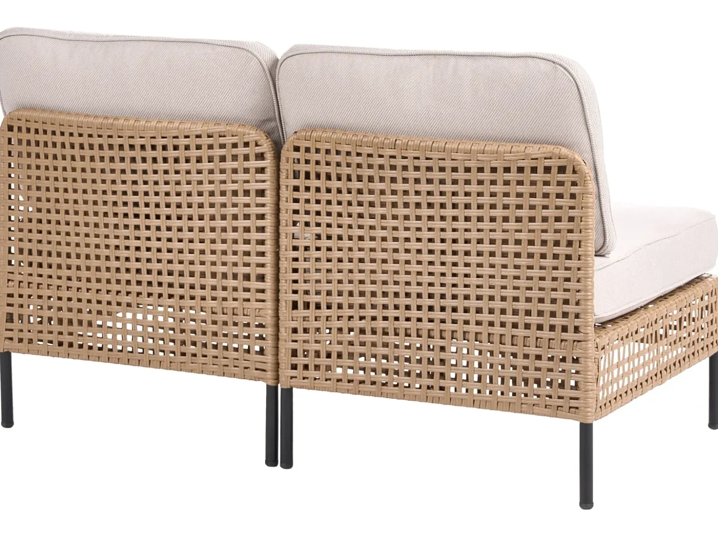 Havesofa 2 personers OMEGANA Uden armlæn PE-rattan Lys Beige