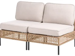 Havesofa 2 personers OMEGANA Uden armlæn PE-rattan Lys Beige
