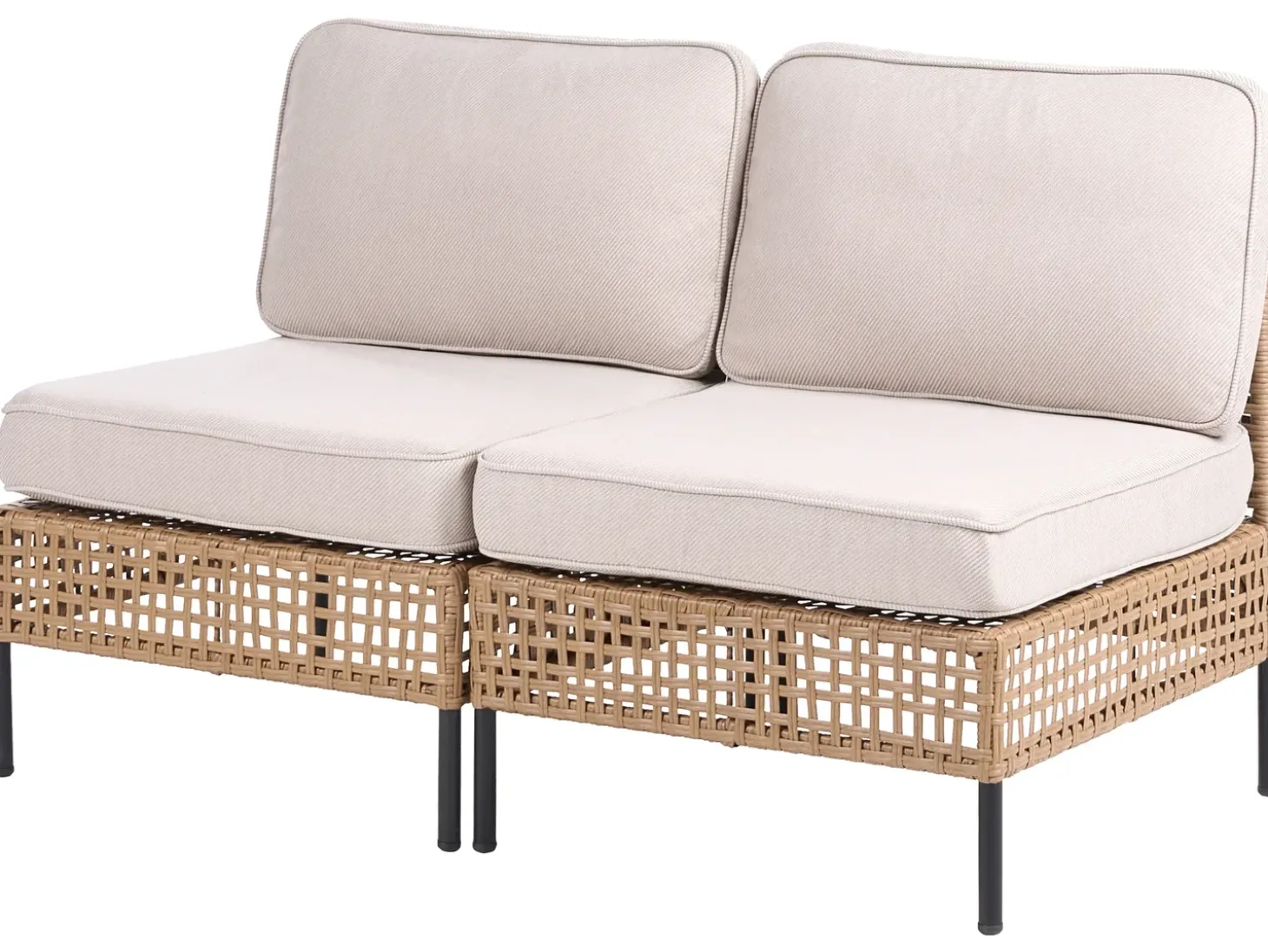 Havesofa 2 personers OMEGANA Uden armlæn PE-rattan Lys Beige