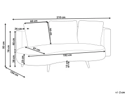 Havesofa 3 personers PARORI Højrevendt Beige