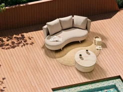 Havesofa 3 personers PARORI Venstrevendt Beige