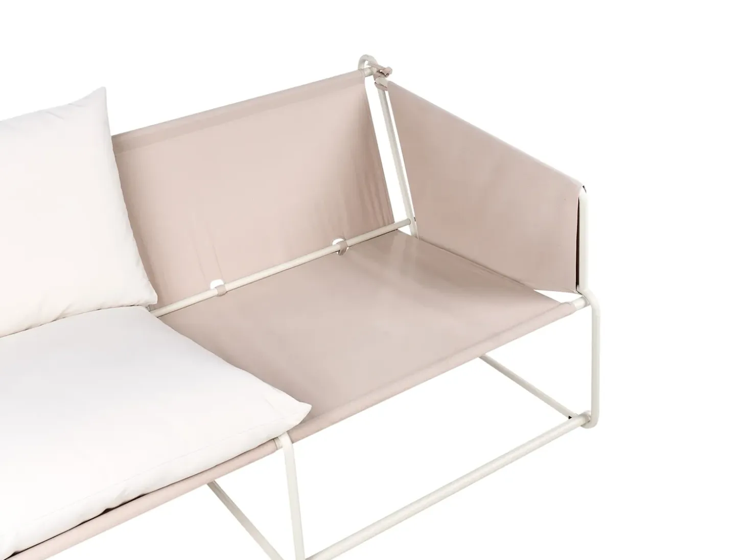 Havesofa 2 personers PONTE Metal Lys Beige