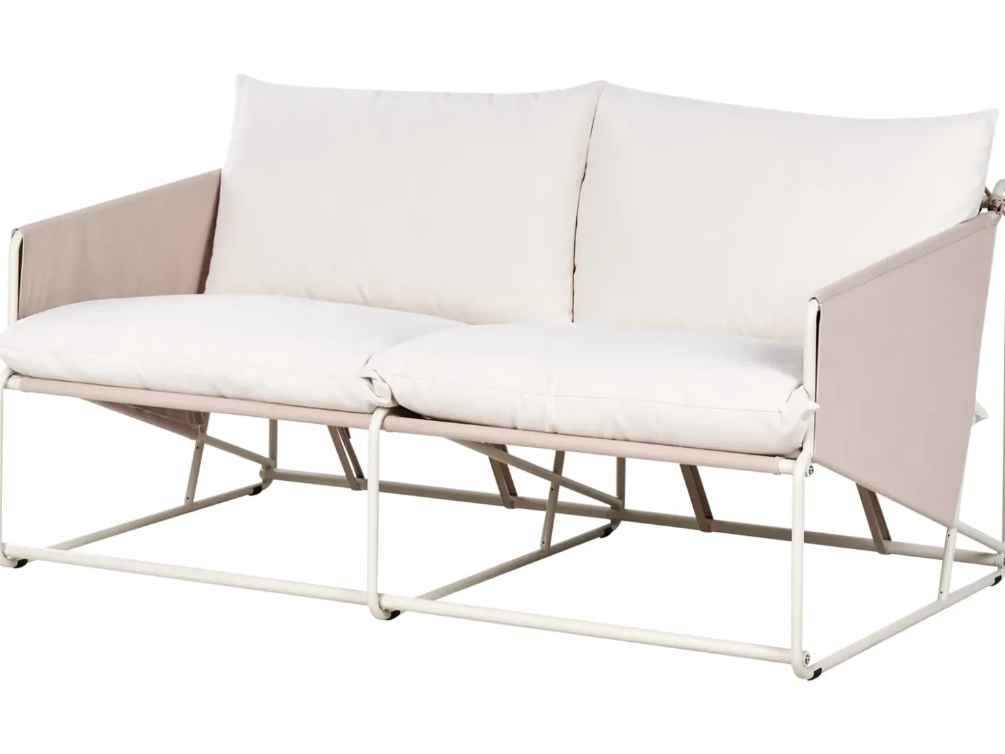 Havesofa 2 personers PONTE Metal Lys Beige