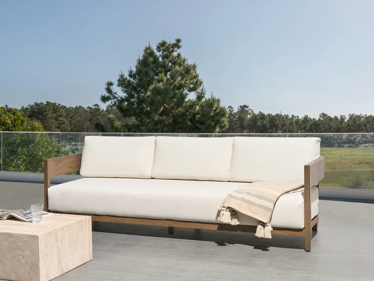 Havesofa 3 personers SAMPIERI Metal Brun