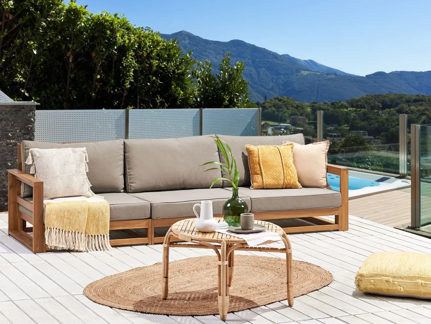 Havesofa 3 personers TIMOR Certificeret akacietræ Lysebrun