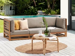 Havesofa 3 personers TRANI Certificeret akacietræ Lysebrun