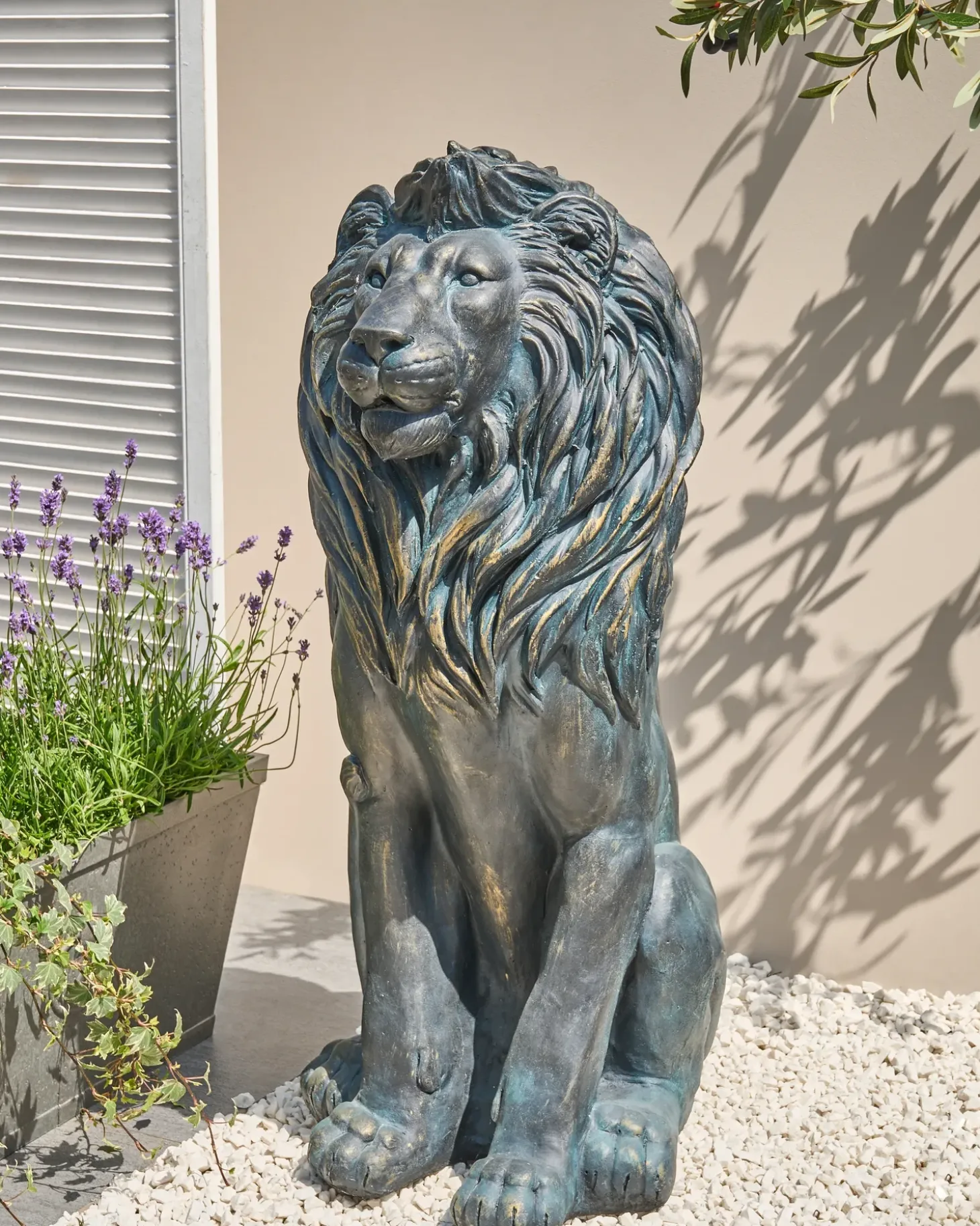 Havestatue DAKAR Løve Brun