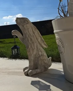 Havestatue GERLAND Kanin Cremehvid