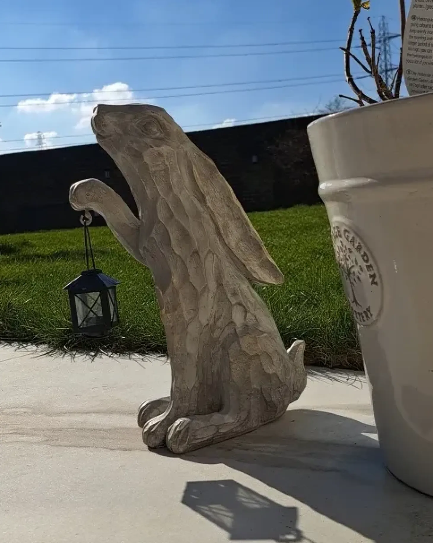 Havestatue GERLAND Kanin Cremehvid
