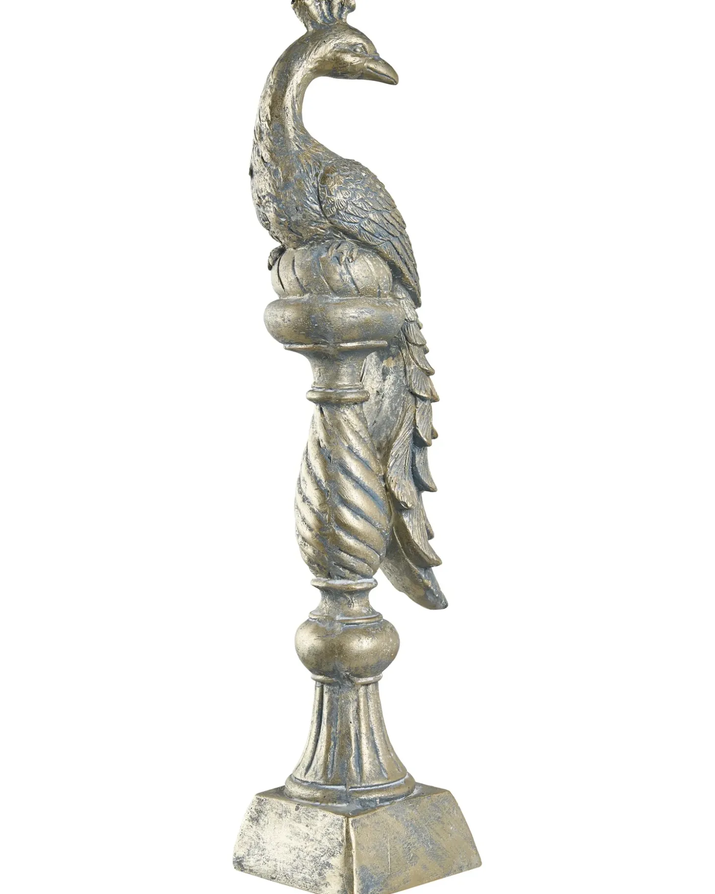 Havestatue HAARBY Påfugl Guld