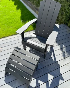 Havestol ADIRONDACK med fodskammel Mørkegrå