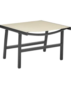 Havestol MARCEDDI med fodskammel Metal Beige