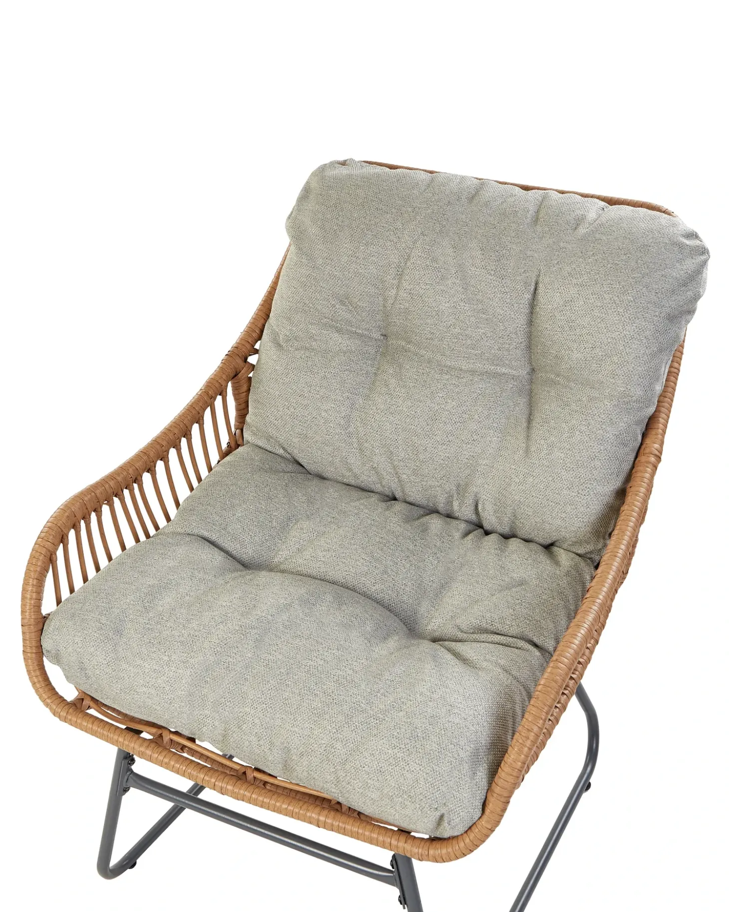 Havestol MESTRE med fodskammel PE-rattan Naturlig
